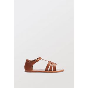 Sandales &agrave; brides en cuir