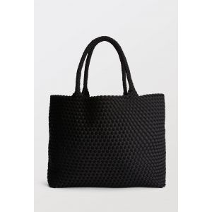 Maxi cabas tress&eacute; en tissu