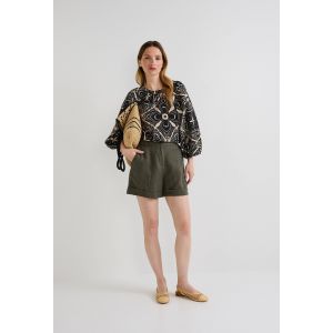 Blouse manches chauve-souris imprimée