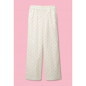 Pantalon imprim&eacute; coeur en voile de coton