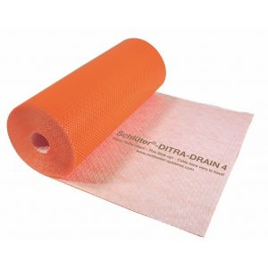 Natte de désolidarisation et de drainage en polyéthylène DITRA-DRAIN - La coupe de 1 M de large - Prix au M² - DITRA DRAIN 4