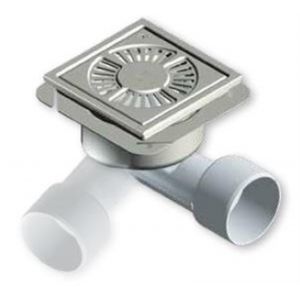 Siphon de sol 20X20 BLUCHER type 782 pour receveur a carreler ou résine - BLUCHER 20X20 SIPHON GRILLE LIBRE + PANIER PVC