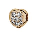 Charms Thabora en plaqué or coeur arrondi orné d'oxydes blancs sertis