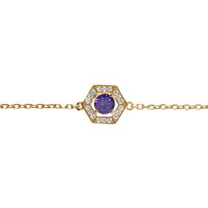 Bracelet en vermeil oxyde violet et contour d'oxydes blancs  - 16+3cm
