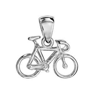 Pendentif en argent vélo de course