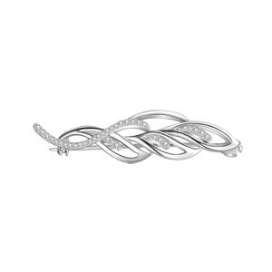 Broche en argent rhodié avec oxydes blancs sertis 45.60 x 12.2mm