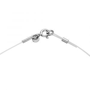 Collier en argent rhodi&eacute; fil nylon r&eacute;glable jusqu'a 50cm