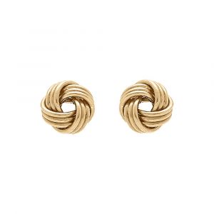 Boucles d'oreille tige en argent doré noeud d'amour 6 mm
