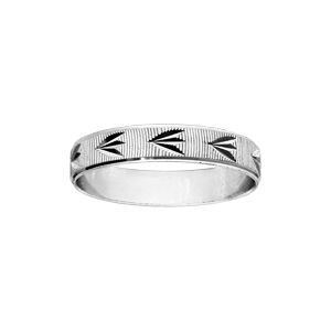 Bague en argent rhodié diamantée épis largeur 4mm