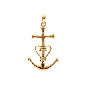 Pendentif en vermeil croix camarguaise gros mod&egrave;le - Symbole de la Camargue