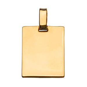 Pendentif en vermeil plaque G.I. rectangulaire à graver - dimensions 29mm X 23mm - plaque prestige