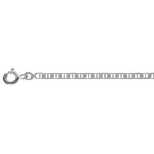 Bracelet en argent chaîne maille marine plates - longueur 18cm