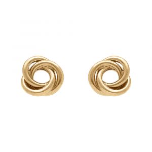 Boucles d'oreille tige en argent doré noeud d'amour plus aéré 7 mm