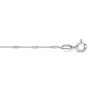 Chaîne de cheville en argent rhodié avec baguettes 25cm réglable 22,5cm
