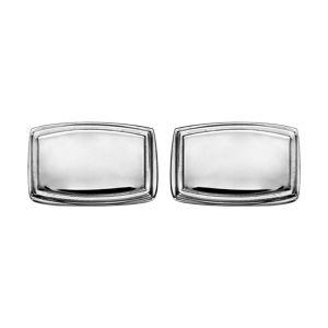 Boutons de manchette en acier rectangulaires lisse à graver