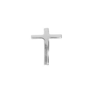 Pin's en argent rhodié motif croix lisse