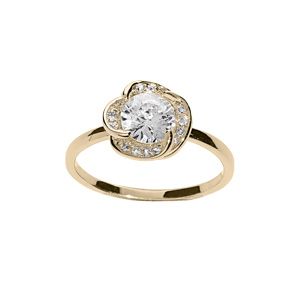 Bague en plaqué or noeud d'amour d'oxydes blancs