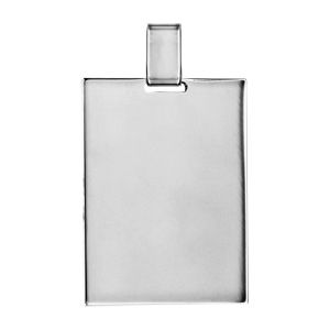 Pendentif en argent plaque G.I. rectangulaire à graver - dimensions 39mm X 29mm - plaque prestige