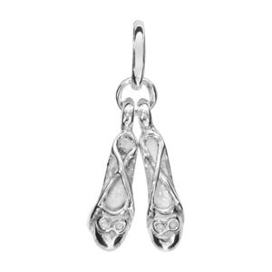 Pendentif en argent rhodié paire de chaussons de danse