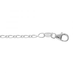Cha&icirc;ne de cheville en argent mailles 1+1 largeur 2mm et - longueur 23cm + 2cm de rallonge
