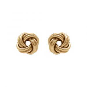 Boucles d'oreille tige en argent doré noeud d'amour 7 mm