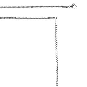 Collier en acier sautoir ou chaîne de ventre maille corde   - 65.5+20.5cm