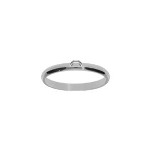 Anneau demi-jonc 2mm en argent rhodié  pour charm's à personaliser