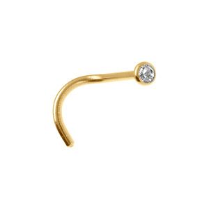 Piercing de nez en acier doré oxyde blanc clos