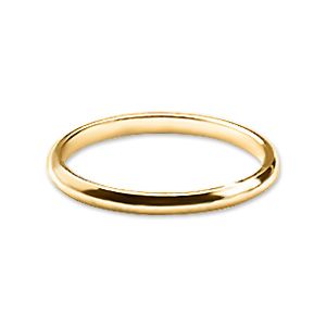 Alliance demi-jonc en plaqu&eacute; or 2mm