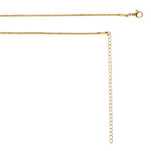 Collier en acier doré sautoir ou chaîne de ventre  maille corde   - 65.5+20.5cm