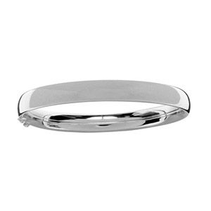 Bracelet jonc en argent lisse de 8mm et fermoir en 8 sur c&ocirc;t&eacute;