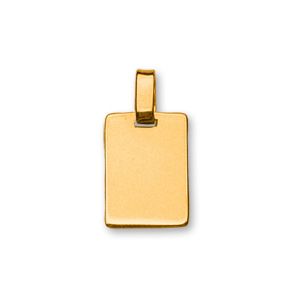 Pendentif en vermeil plaque G.I. rectangulaire à graver - dimensions 15mm X 20mm - plaque prestige