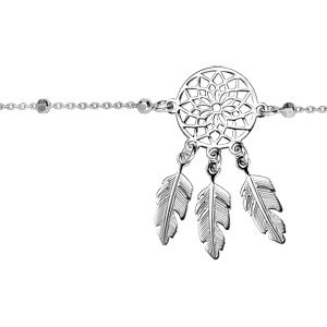 Chaîne de cheville en argent rhodié avec attrape rêve 23+3cm
