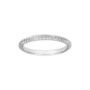 Alliance en argent rhodié diamantée en étoile largeur 2mm