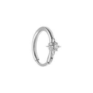 Piercing oreille en acier H&eacute;lix, Tragus, Rook anneau avec oxyde blanc central