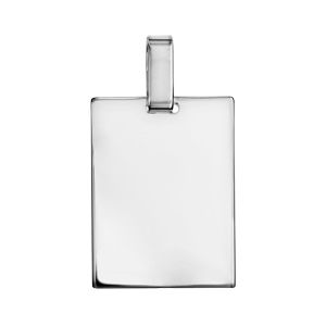 Pendentif en argent plaque G.I. rectangulaire à graver - dimensions 19mm X 25mm - plaque prestige