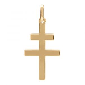 Pendentif en vermeil Croix de Lorraine - plate et lisse