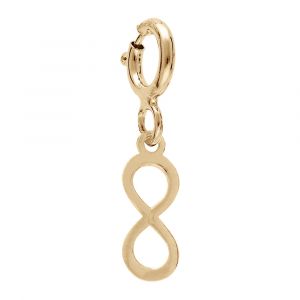 Pendentif Charms en argent et dorure jaune pampille infini sur fermoir anneau ressort