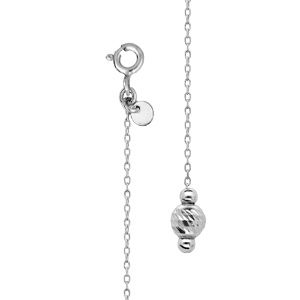 Bijou de dos en argent rhodié chaîne et boule diamanté 20cm