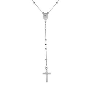 Collier en argent rhodié chapelet 47cm