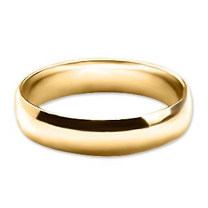 Alliance demi-jonc en plaqu&eacute; or 5mm