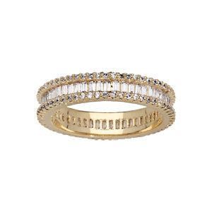 Alliance en plaqu&eacute; or avec oxydes blancs sertis