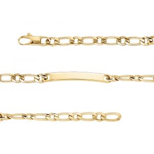 Gourmette en acier dor&eacute; 1+1 5mm - 18cm