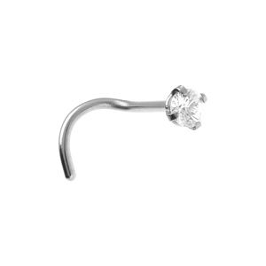 Piercing de nez en acier  oxyde blanc solitaire