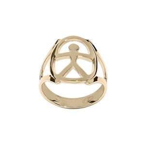 Bague en argent et dorure jaune motif "indalo"