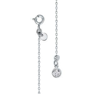 Bijou de dos en argent rhodié chaîne et oxyde blanc serti clos 20cm