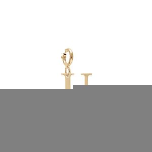 Pendentif Charms en argent et dorure jaune initiale lettre U sur fermoir anneau ressort