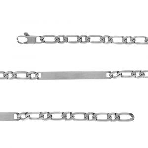 Gourmette en acier satin&eacute; 1+1 5mm - 18cm