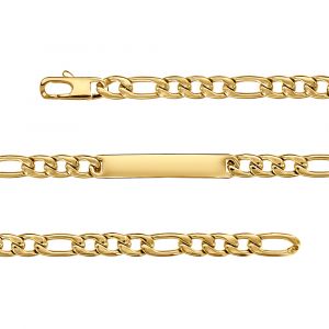 Gourmette en acier dor&eacute; 1+3 7mm - 21cm