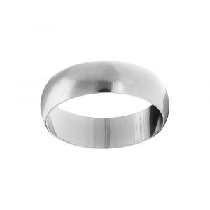 Alliance demi-jonc en argent rhodi&eacute; 6mm